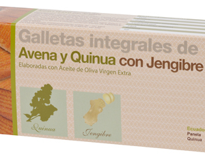 Galletas integrales de avena y quinoa con jengibre 100 gr