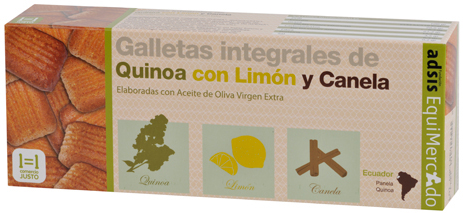 Galletas integrales de avena con canela y limón 100 gr