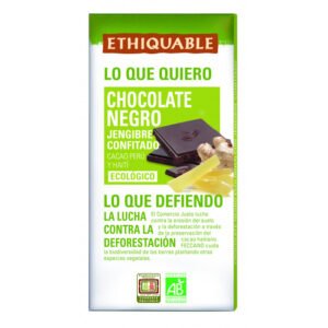 Chocolate negro con jengibre confitado 100 gr