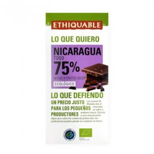 Chocolate negro 75% notas a frutos secos 100 gr