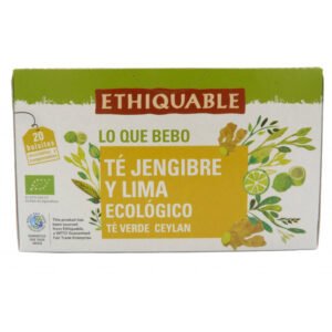 Té jengibre lima ecológico te verde Ceylan 20 bolsitas