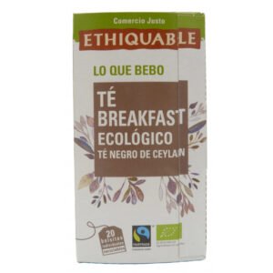 Té breakfast ecológico negro de Ceylan 20 bolsitas