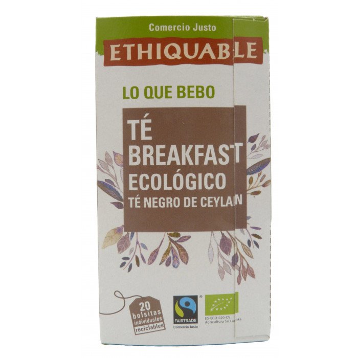Té breakfast ecológico negro de Ceylan 20 bolsitas